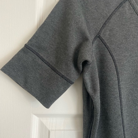 Athleta Strata Ponte Dress Grey Fit ‘n Flare Stretch Contrast Stitch Sz M - Picture 7 of 11